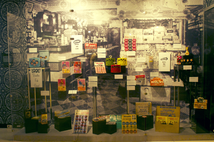 A Woolworth's display shows the fast variety of Beatles memorabilia 